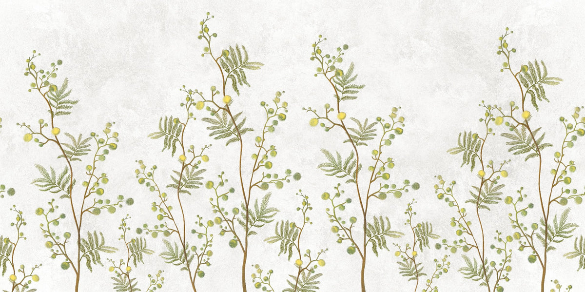 Yellow Flower Decorative Wallpaper Mural in your room — zoomed