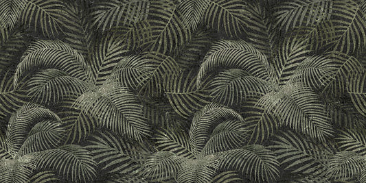 Green Rustic Tropical Palms Wallpaper Mural