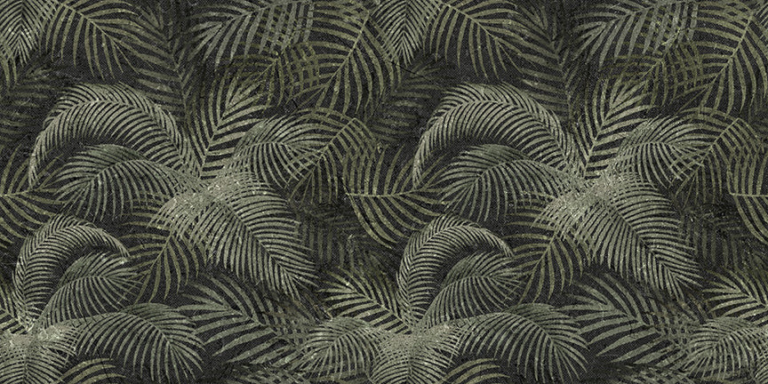 Green Rustic Tropical Palms Wallpaper Mural