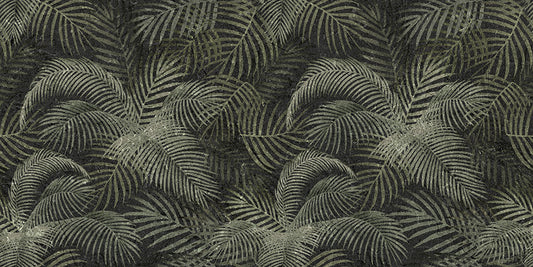 Green Rustic Tropical Palms Wallpaper Mural