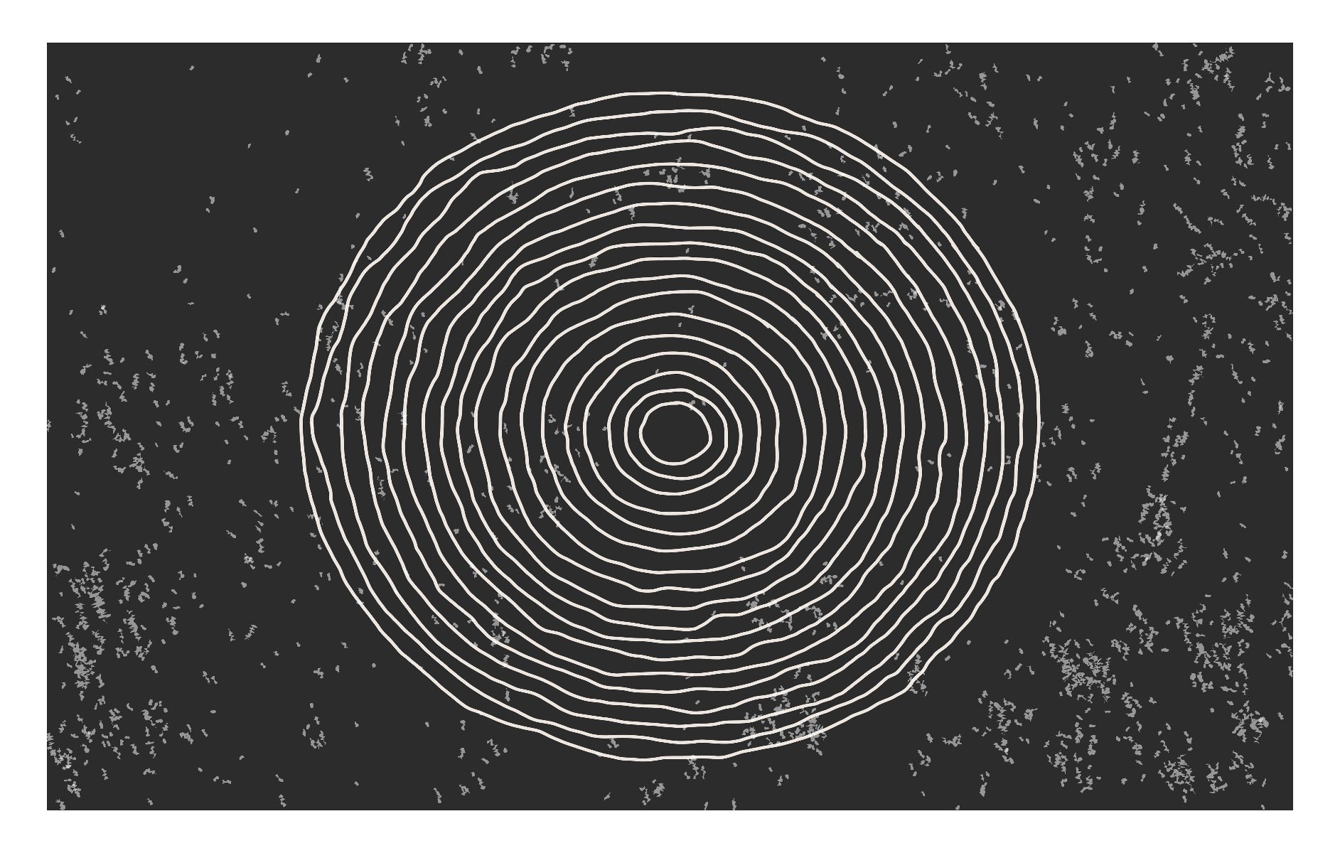 Black & White Concentric Circles Wallpaper Mural