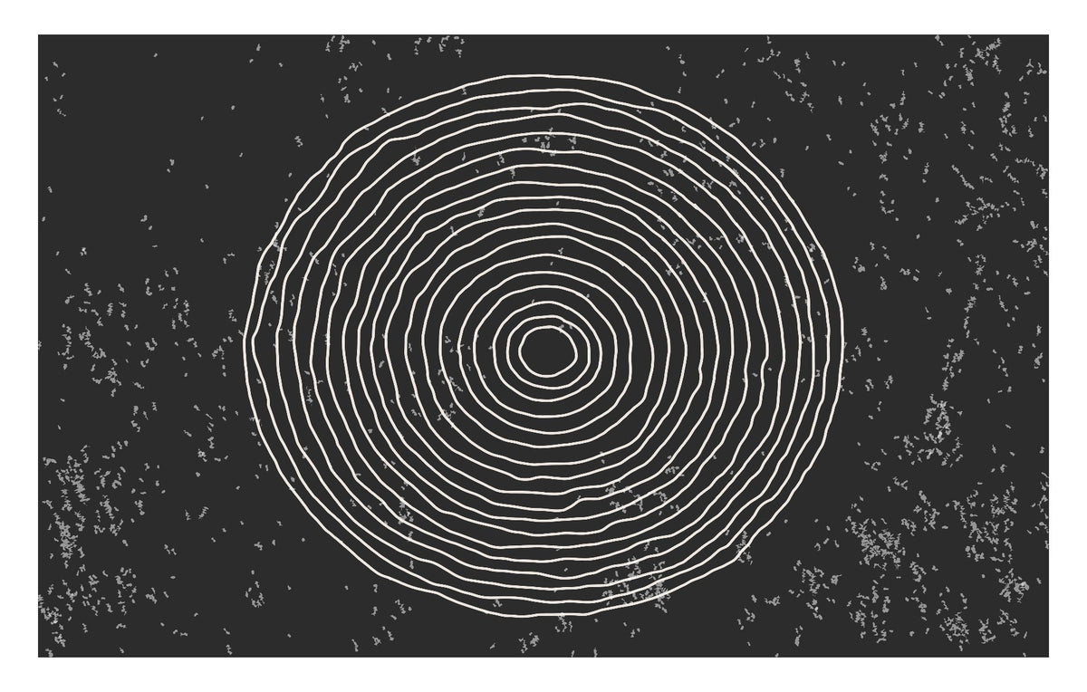 Black & White Concentric Circles Wallpaper Mural in your room — zoomed