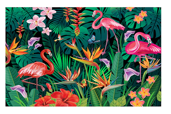 Fancy Flamingos Wallpaper Mural