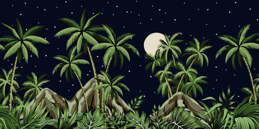 Tropical Night Sky Wallpaper Mural