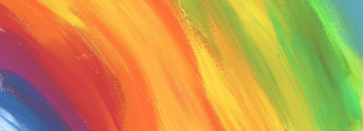 Colourful Rainbow Wallpaper Mural in your room — zoomed