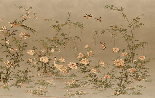 Brown Chinoiserie Wallpaper Mural