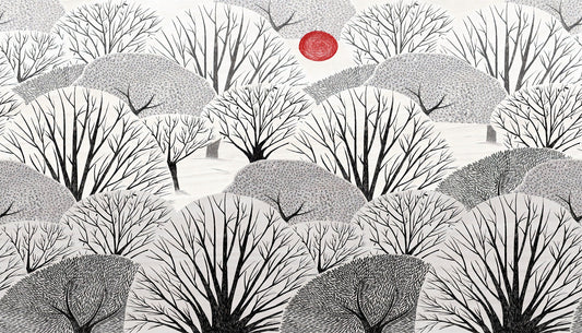 Artistic Black & White Trees Wallpaper Mural