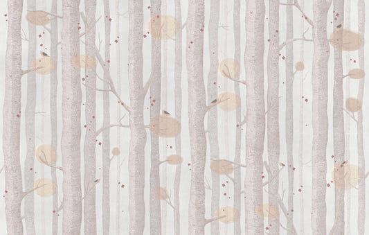 Cream Color Tree Wallpaper Mural