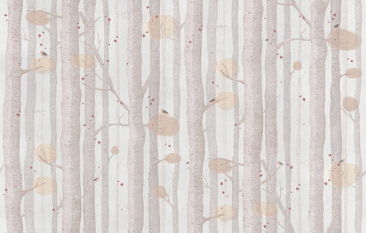 Cream Color Tree Wallpaper Mural