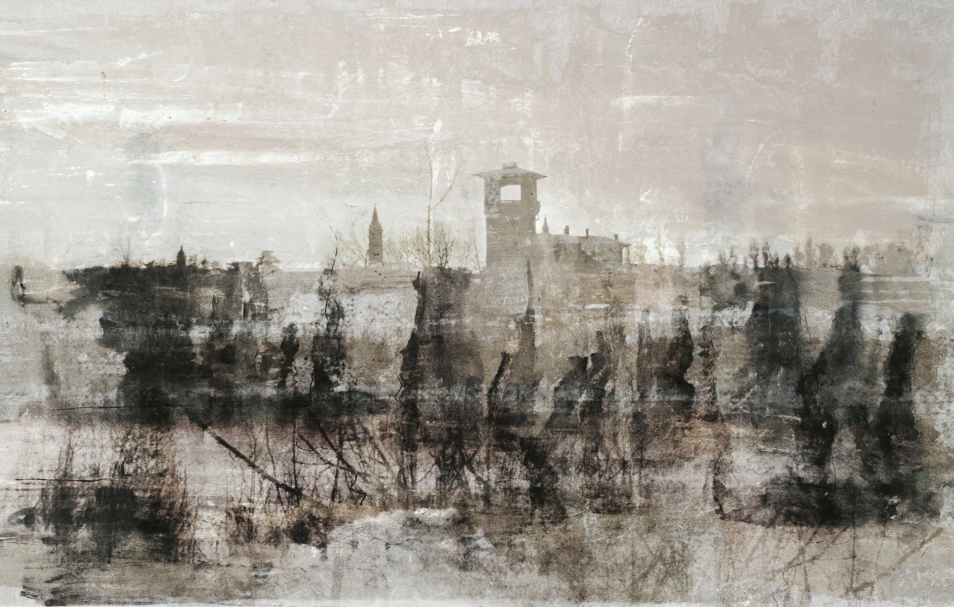 Inked Ruins Wallpaper Murals