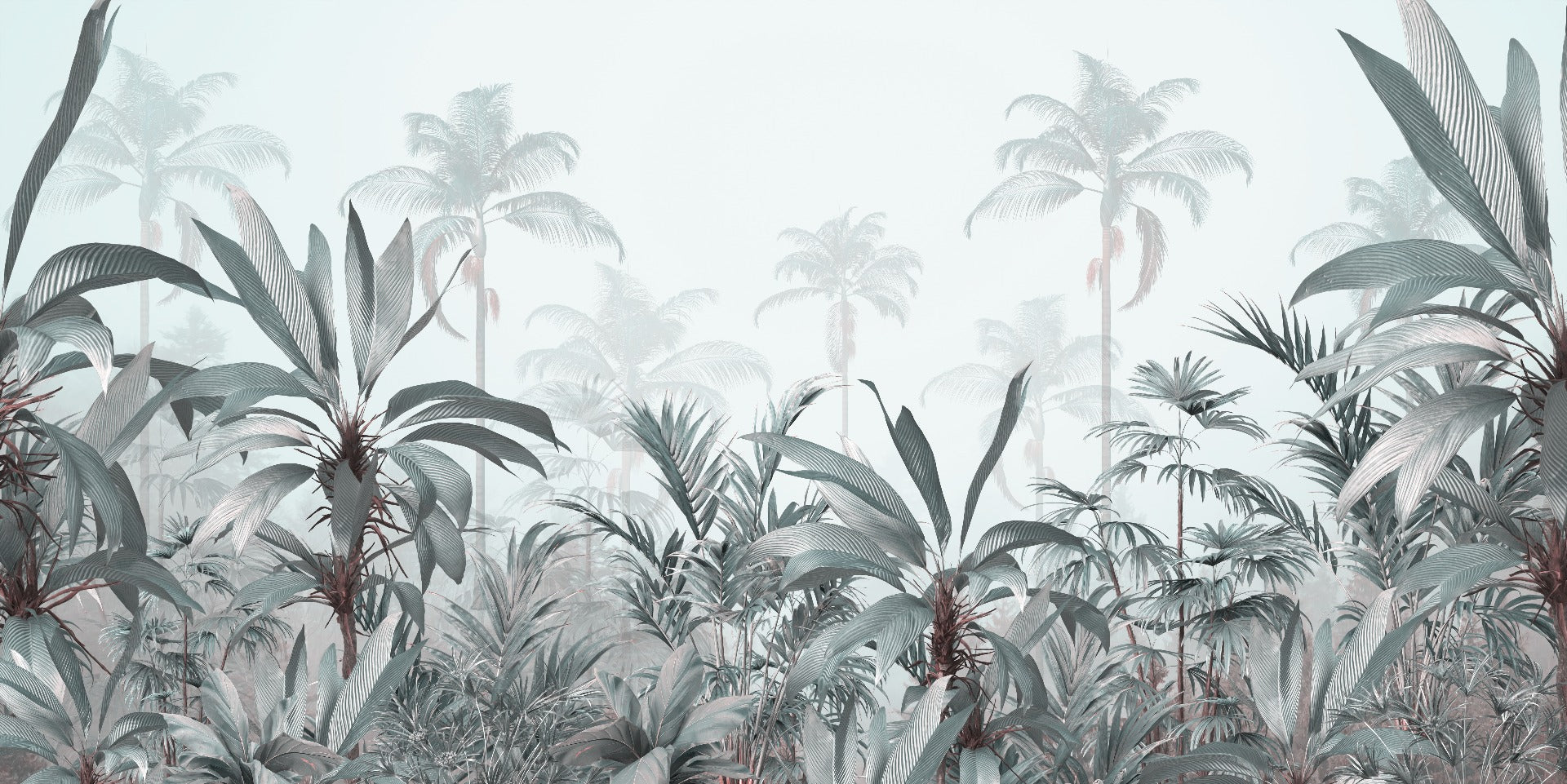 Watercolor Riverside Forest Wallpaper Mural