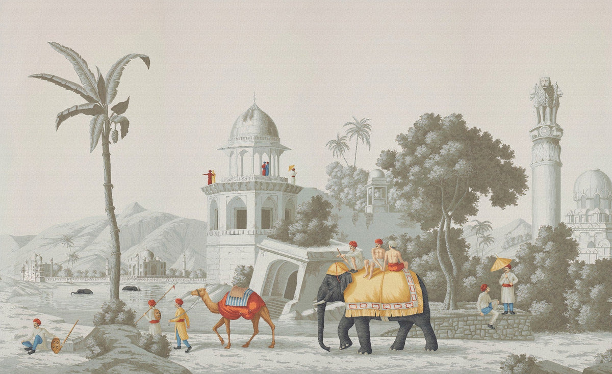 Royal Mughal on Elephant in the Forest Wallpaper in your room — zoomed