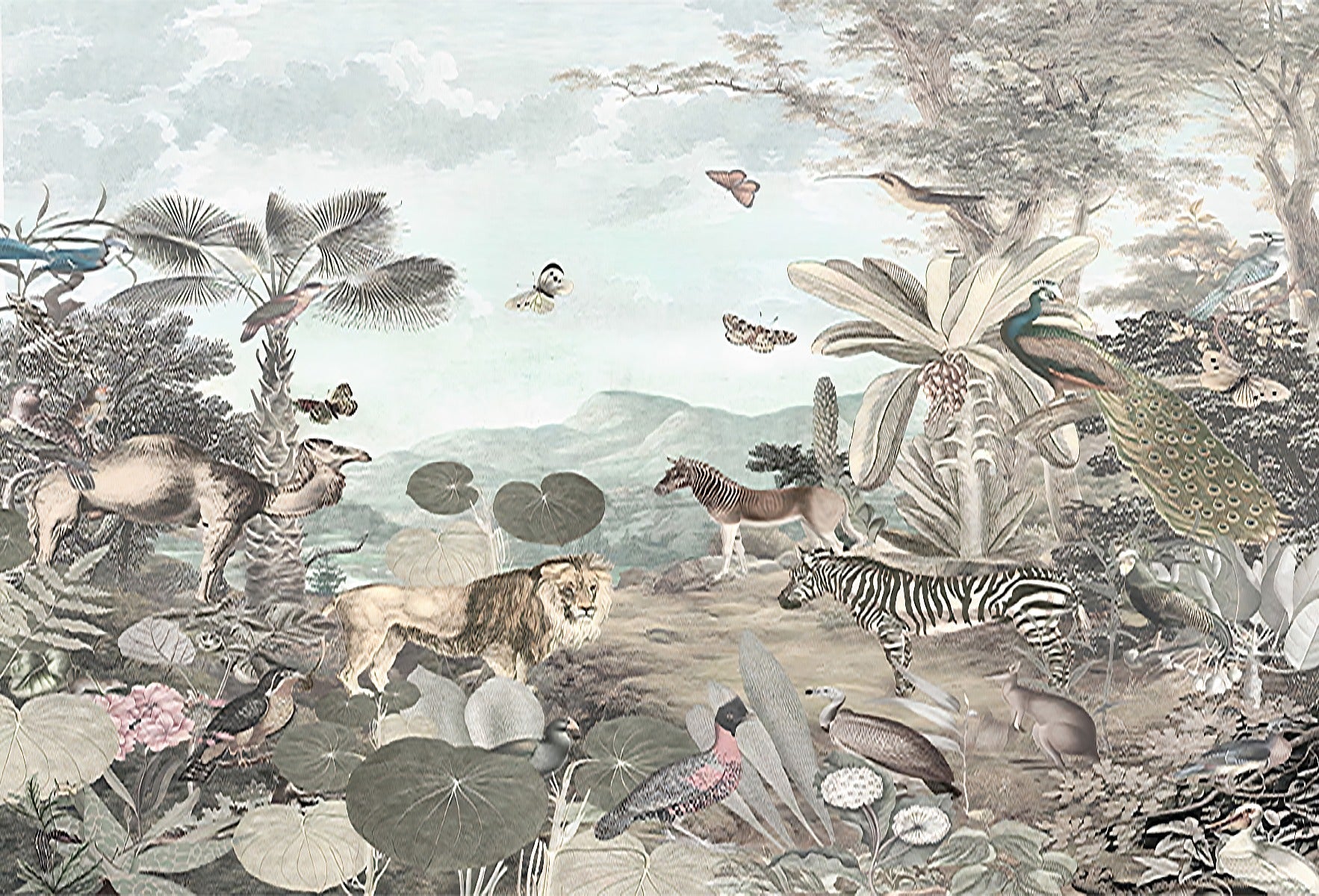 African Wildlife Animals Forest Kids Wallpaper Mural