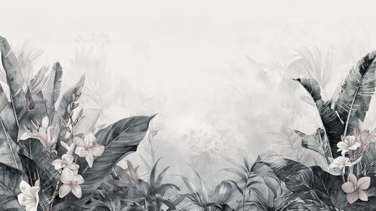 Vintage Tropical Forest Leaves Wallpaper Murals