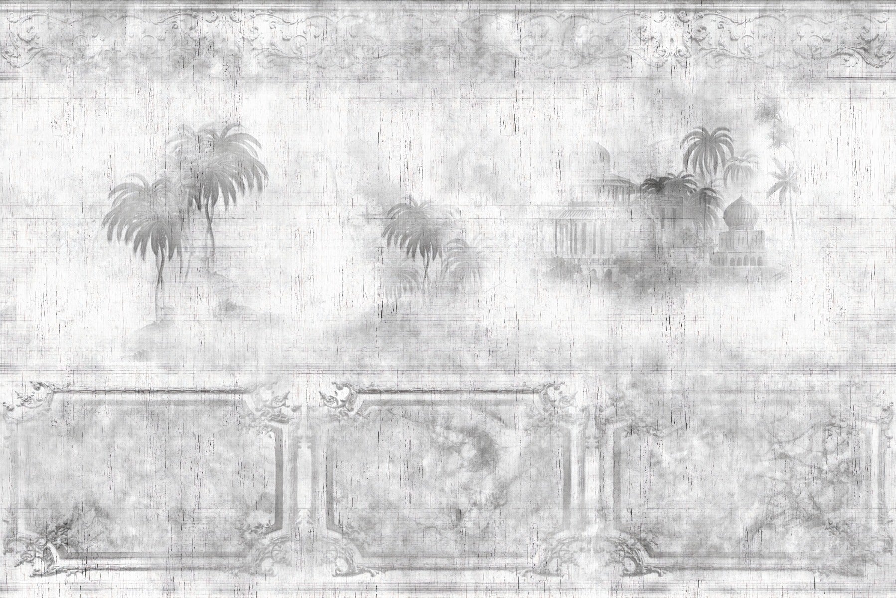 Gray Retro Foggy Trees wallpaper