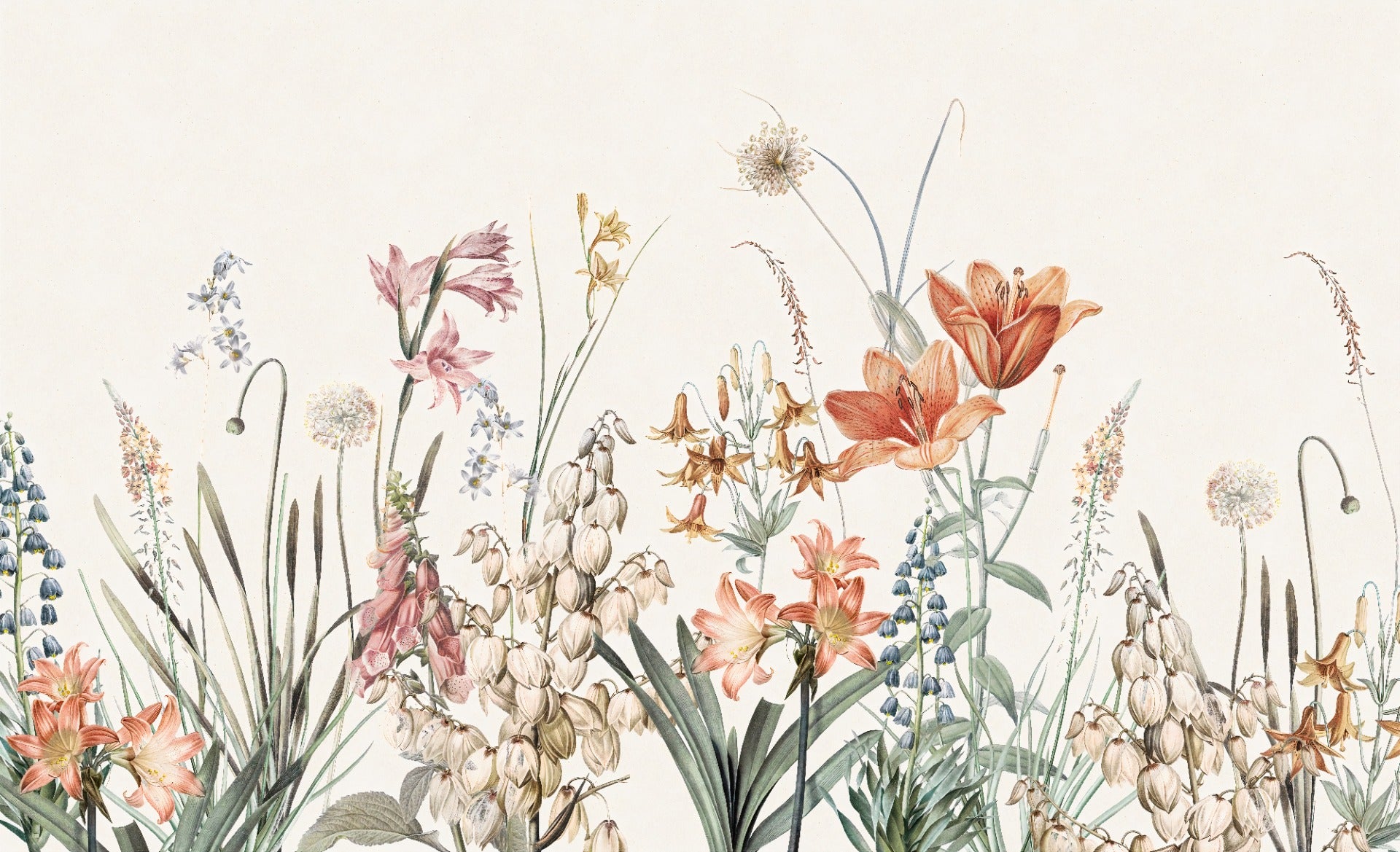 Floral Hand Painted Wallpaper Murals