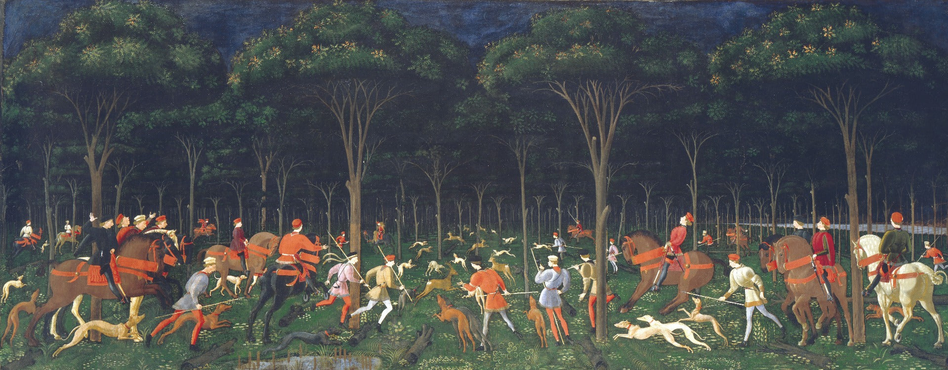 Green Forest Hunting Scene Peel and Stick Wallpaper