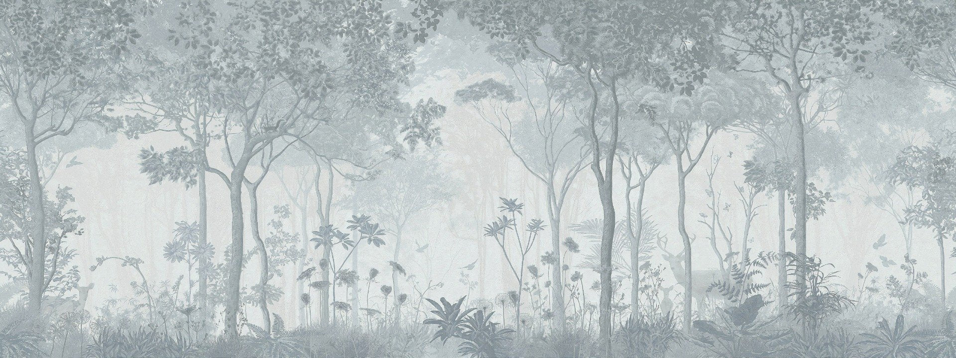 Mystical Forest Fog Removable Wallpaper