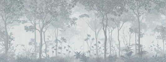 Mystical Forest Fog Removable Wallpaper