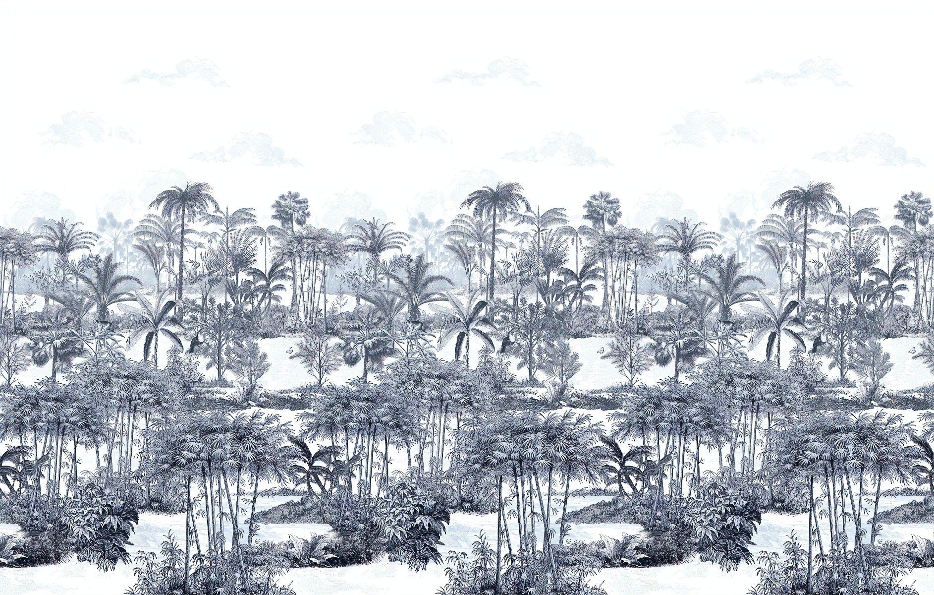 Blue Shades Palm Trees Wallpaper Murals