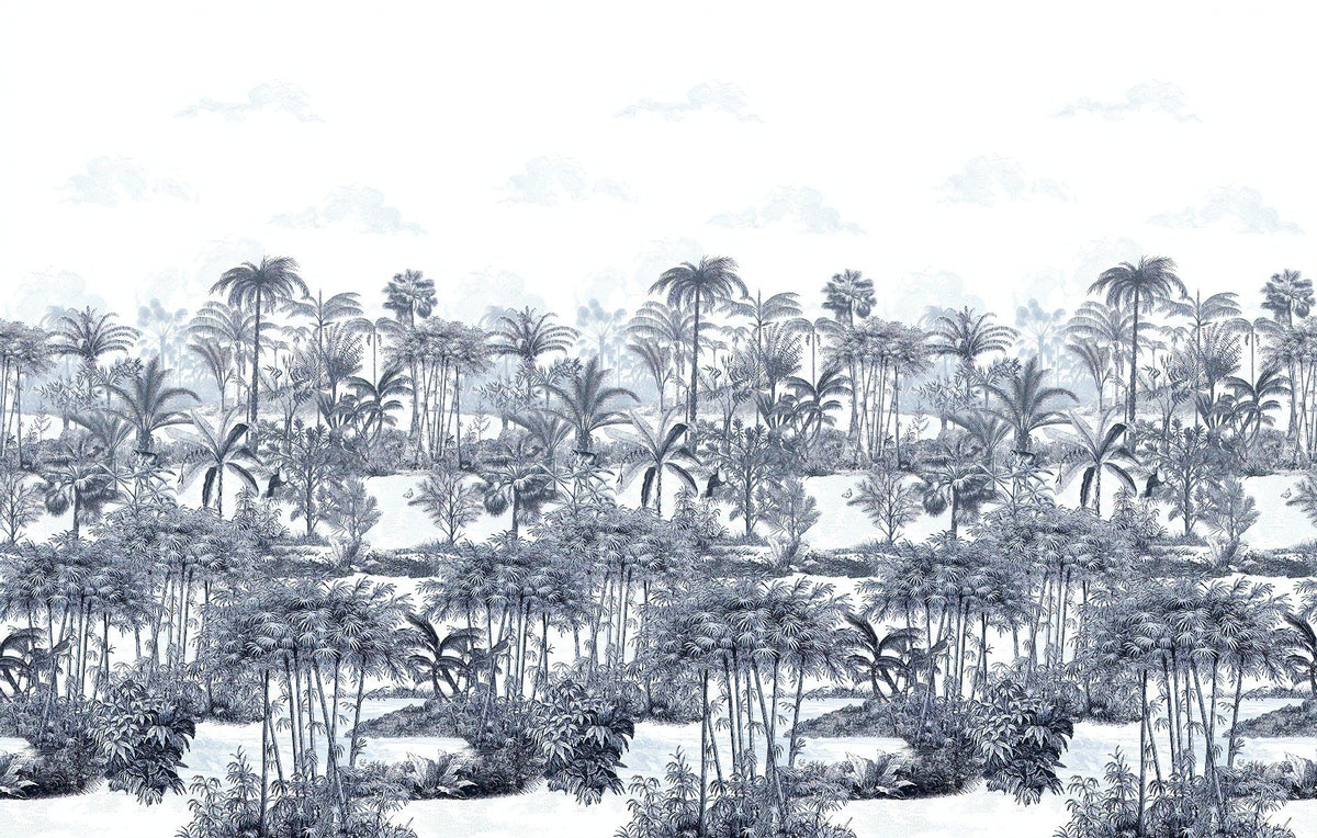 Blue Shades Palm Trees Wallpaper Murals in your room — zoomed