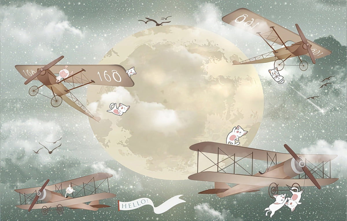 Lunar Flight Kids Wallpaper Murals