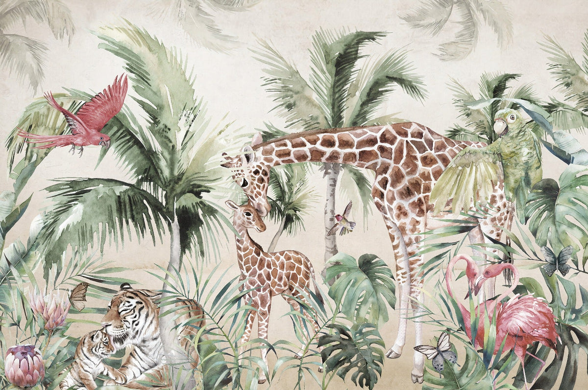 Animated Safari Wallpaper Mural in your room — zoomed