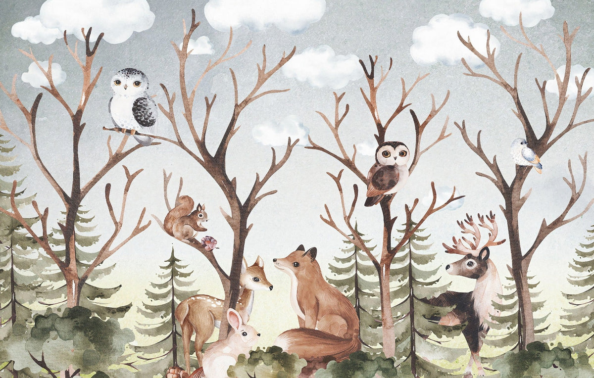 Autumn Jungle Adventure Wallpaper Mural in your room — zoomed