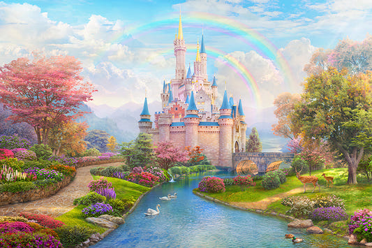 Enchanting Pink Castle Wallpaper