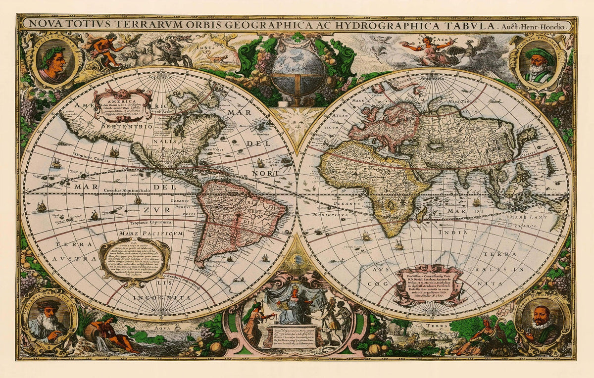 Vintage Atlas Adventure Map Wallpaper in your room — zoomed