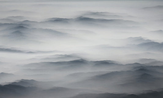 Majestic Foggy Horizon Bathroom Wallpaper