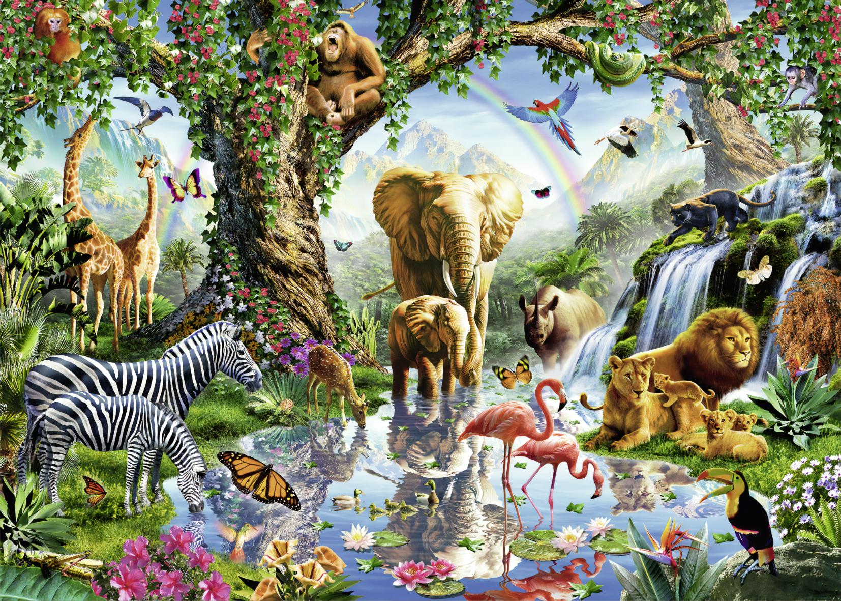 Decor Kids Colorful Jungle wall Mural
