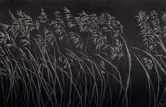 Ink Brushed Reed Wallpaper Mural