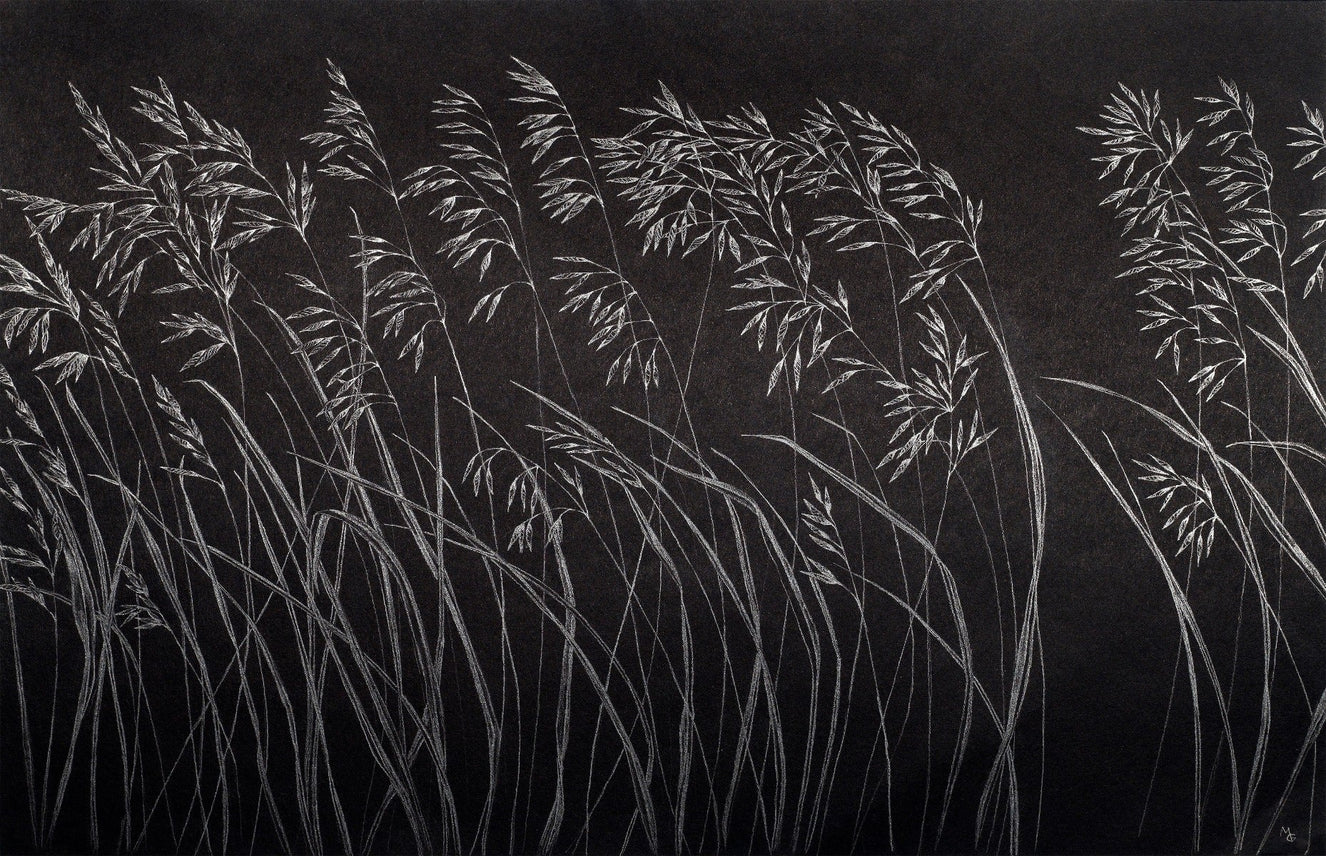 Ink Brushed Reed Wallpaper Mural