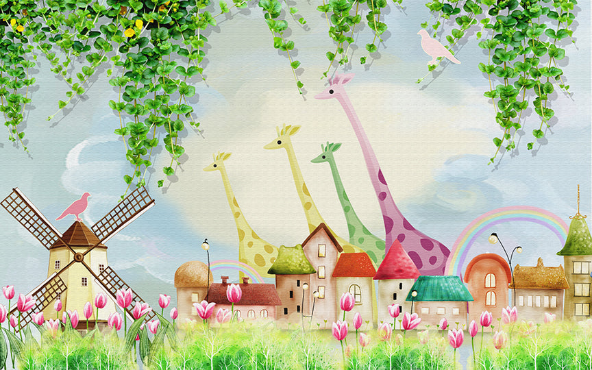 Cartoon Animal Farm Wallpaper for Kids