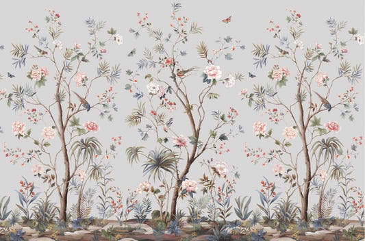 Chinoiserie Floral Wallpaper Mural