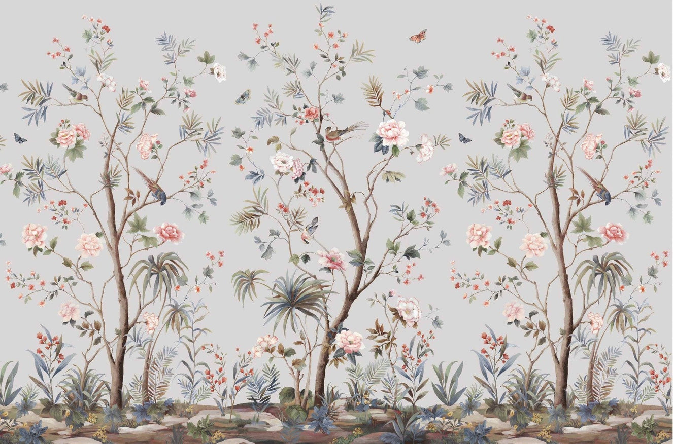 Chinoiserie Floral Wallpaper Mural