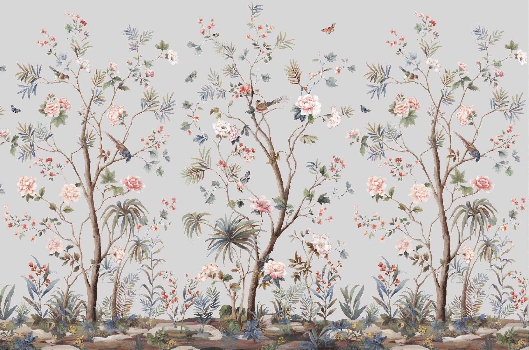 Chinoiserie Floral Wallpaper Mural