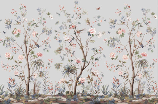 Chinoiserie Floral Wallpaper Mural