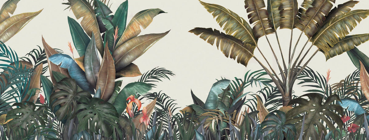 Green Tropical Leaves Serene Wallpaper