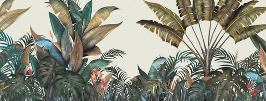 Green Tropical Leaves Serene Wallpaper