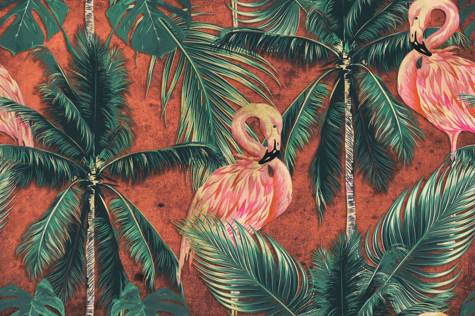 Majestic Flair Flamingo Bird Wallpaper