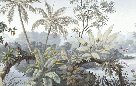 Tropical Trees Textured Wallpaper Murals