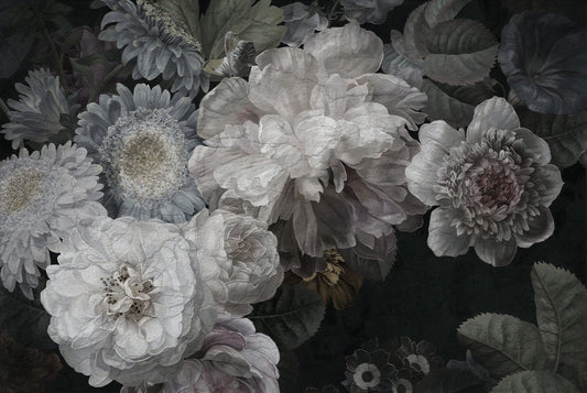 White Color Wild Flowers Wallpaper Murals
