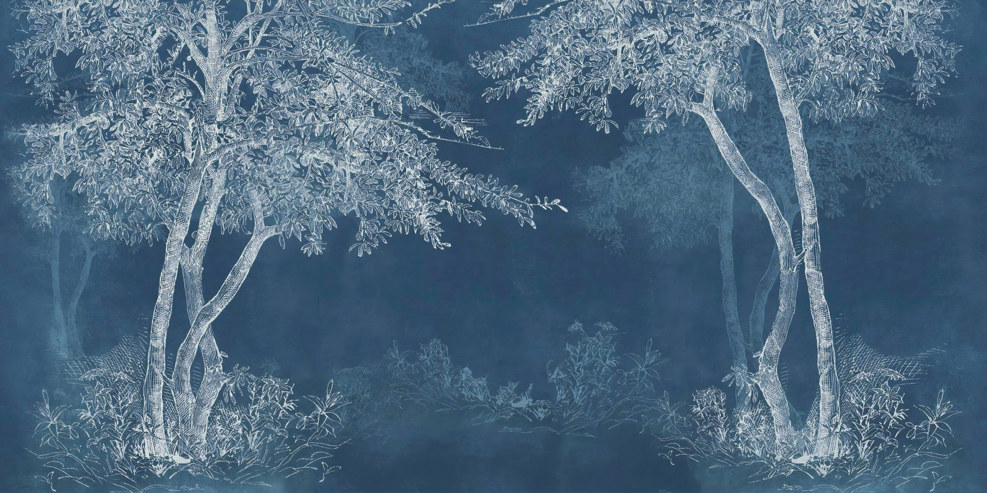 Indigo Tree with Blue Background Wallpaper