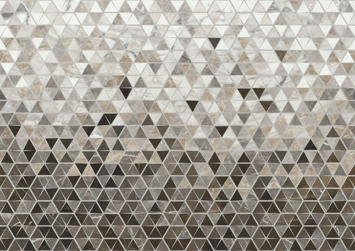 Sepia Triangle Tiles Wallpaper Mural
