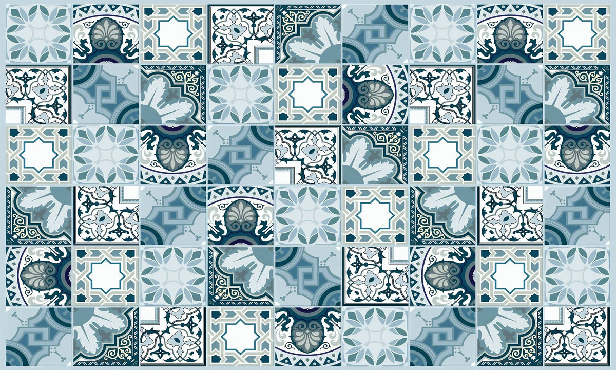 Marine Mosaic Wallpaper Murals in your room — zoomed