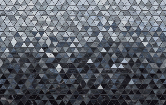Blue Cut Triangle Tiles Wallpaper Murals