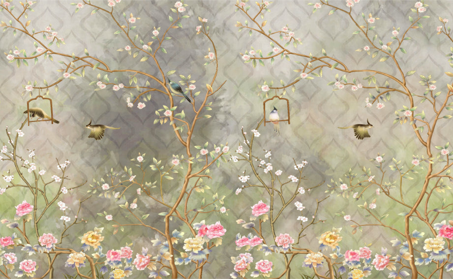 Vintage Blooming Garden Wallpaper Mural