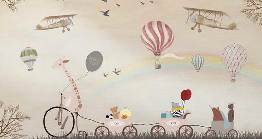 Beige Bliss Jovial Animals Wallpaper